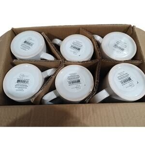 6 Mainstays 14fl. oz Sentiment White Stoneware Mugs, "But First, Coffee"